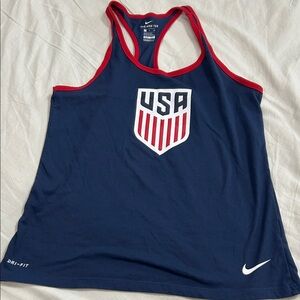 Nike Blue and Red USA Tank Top